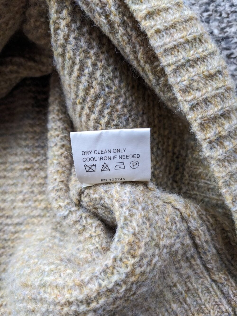 Robert Talbott Vest Sweater Ribbed Lambswool Cardigan Beige Tan Mens XL - Picture 6 of 11